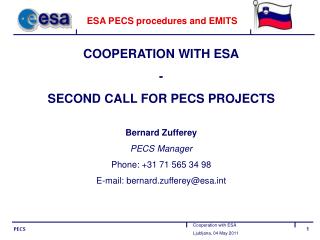 ESA PECS procedures and EMITS