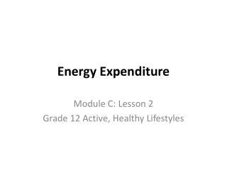 Energy Expenditure