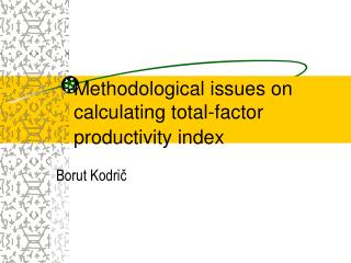 m ethodological issues on calculating total factor productivity index
