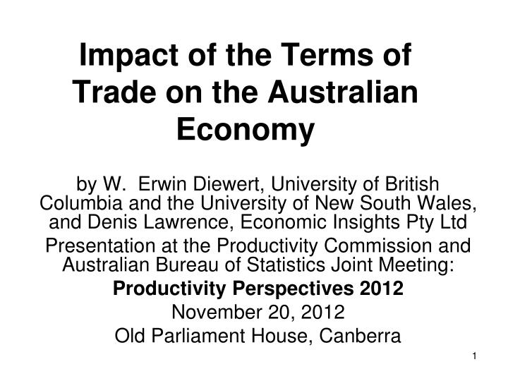 impact of the terms of trade on the australian economy