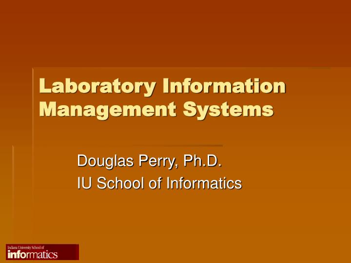 laboratory information management systems
