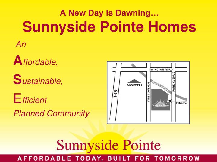 a new day is dawning sunnyside pointe homes