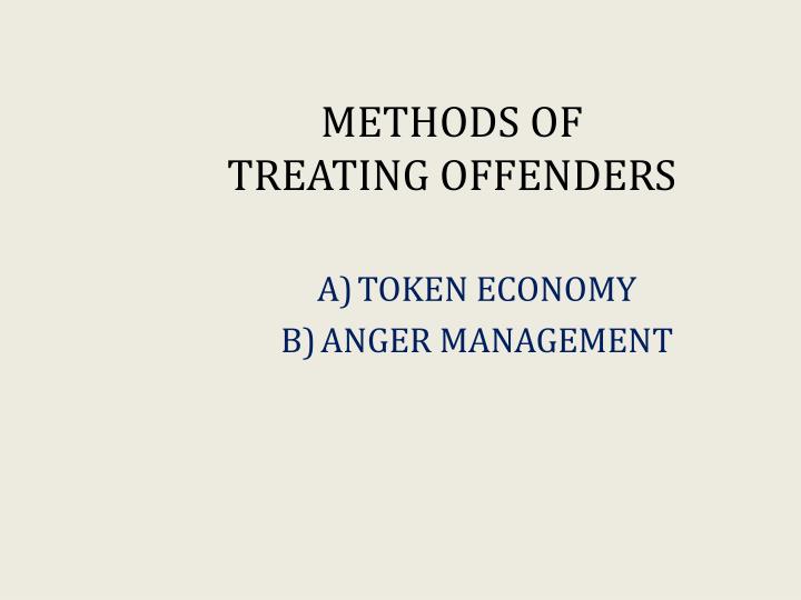 methods of treating offenders