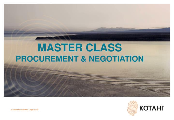 master class procurement negotiation