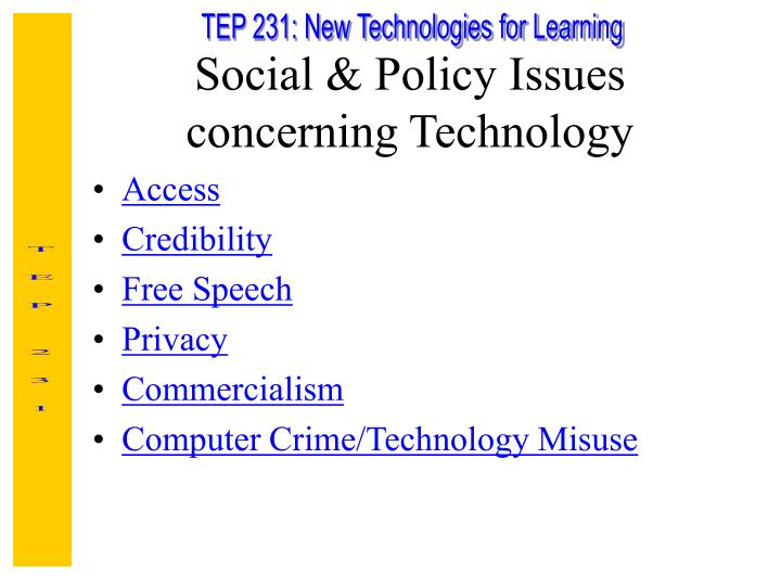 social policy issues concerning technology