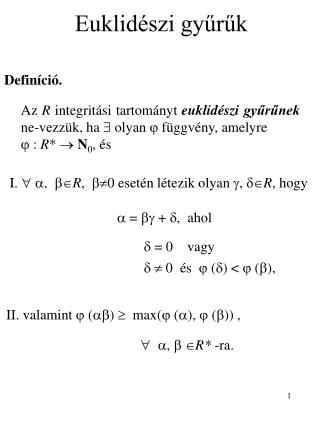 euklid szi gy r k