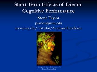 Short Term Effects of Diet on Cognitive Performance