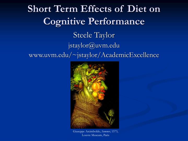 short term effects of diet on cognitive performance