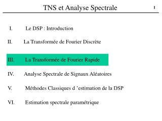 tns et analyse spectrale