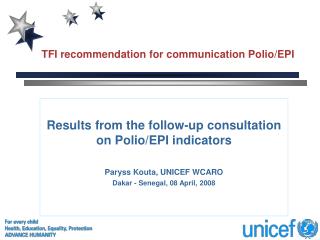 TFI recommendation for communication Polio/EPI