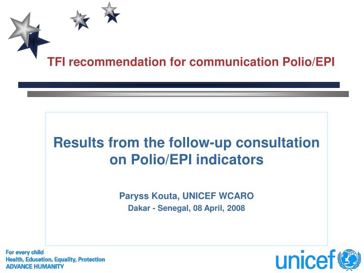 tfi recommendation for communication polio epi