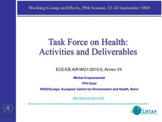 Working Group on Effects, 29th Session, 22-24 September 2010