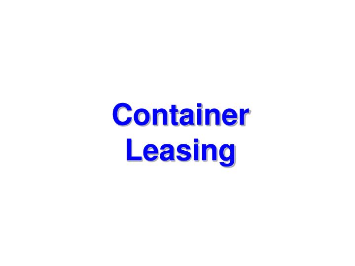 container leasing