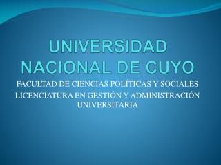 universidad nacional de cuyo