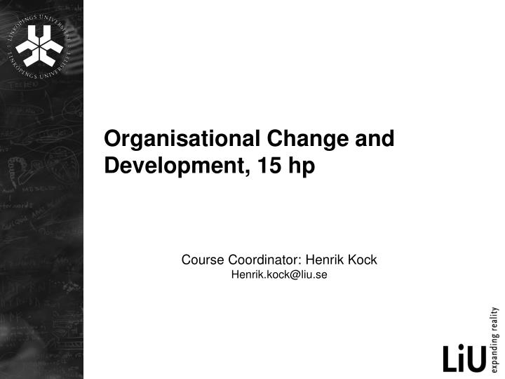 organisational change and development 15 hp