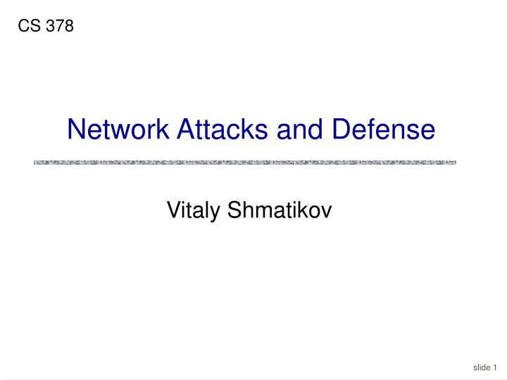 network attacks and defense