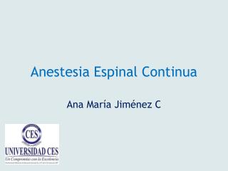 anestesia espinal continua