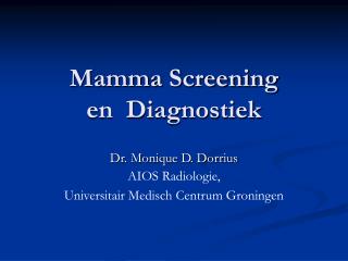 mamma screening en diagnostiek