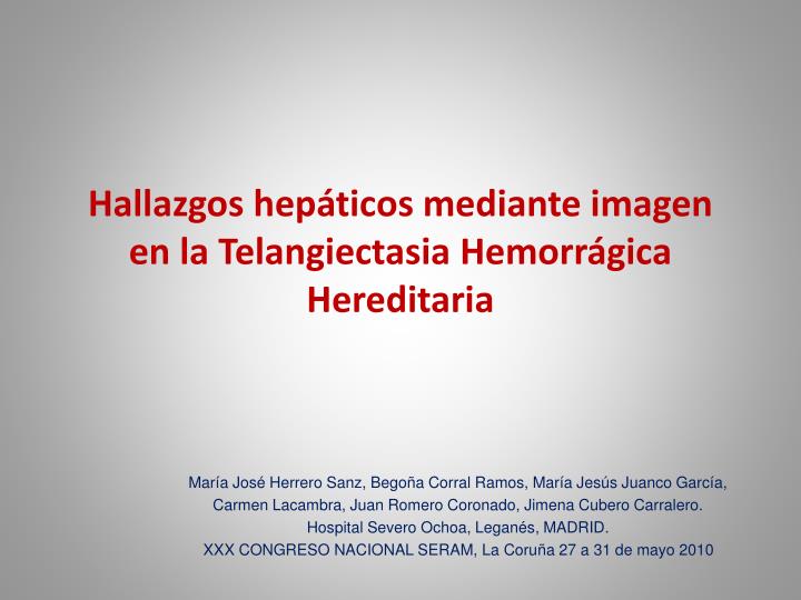 hallazgos hep ticos mediante imagen en la telangiectasia hemorr gica hereditaria