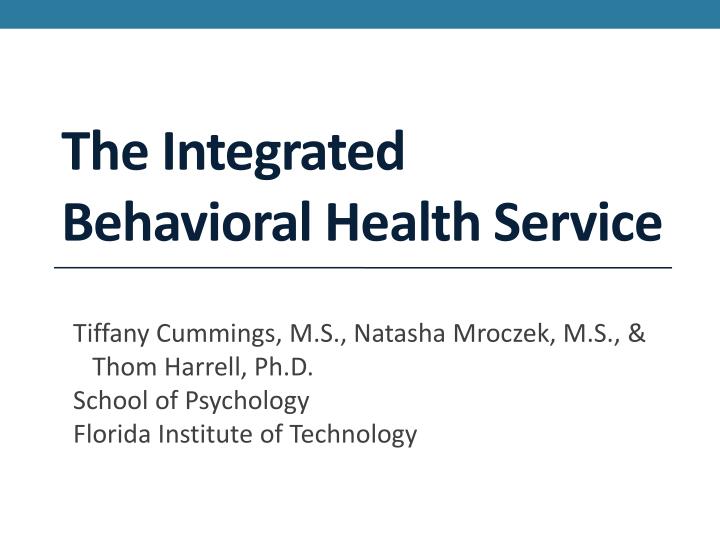 the integrated behavioral health service