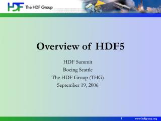 Overview of HDF5