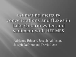 Estimating mercury concentrations and fluxes in Lake Ontario water and sediment with HERMES