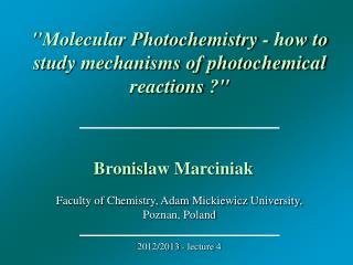 Faculty of Chemistry, Adam Mickiewicz University, Poznan, Poland