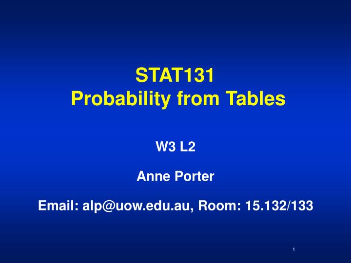 stat131 probability from tables