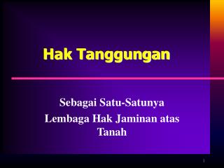 hak tanggungan
