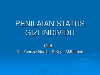 penilaian status gizi individu