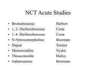 NCT Acute Studies