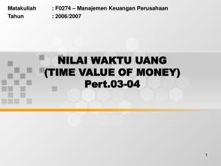 nilai waktu uang time value of money pert 03 04