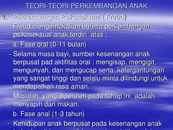 teori teori perkembangan anak