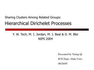 Hierarchical Dirichelet Processes