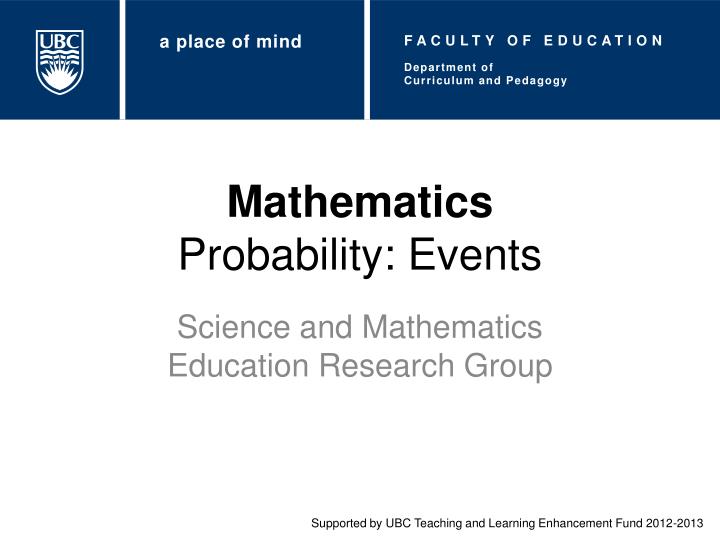 mathematics probability events