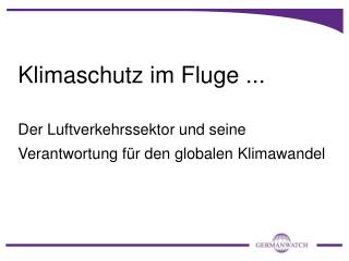 klimaschutz im fluge