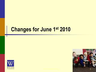 Changes for June 1 st 2010