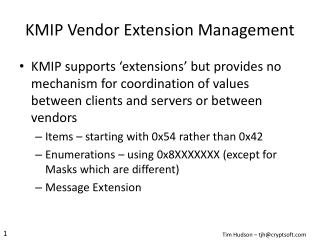 KMIP Vendor Extension Management