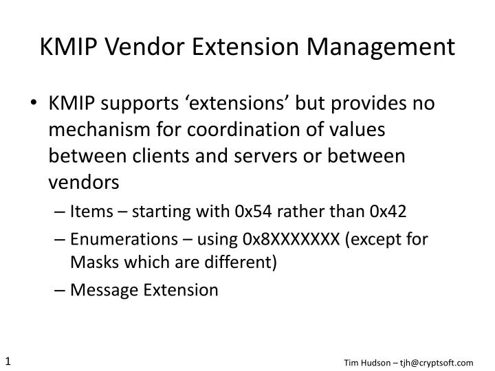 kmip vendor extension management