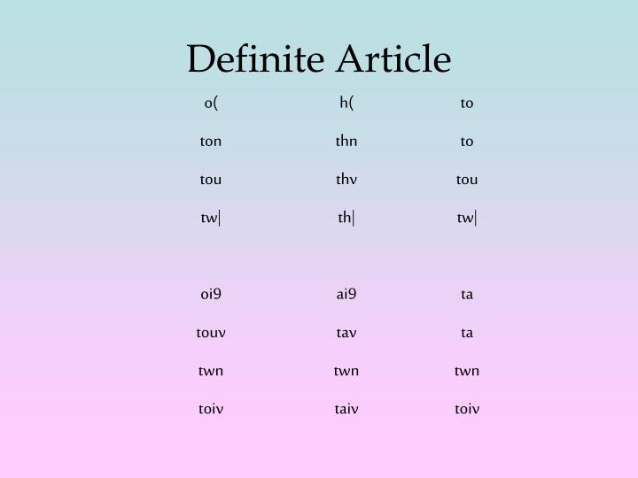 definite article