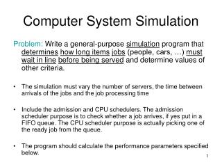 Computer System Simulation