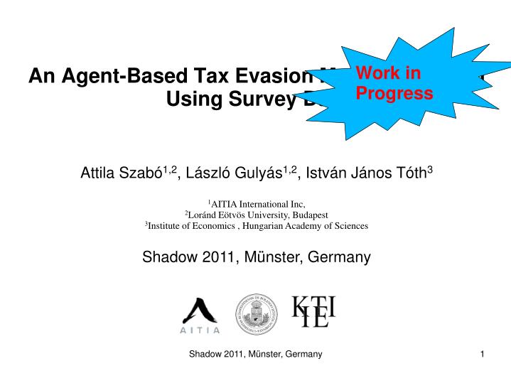 an agent based tax evasion model calibrated using survey data