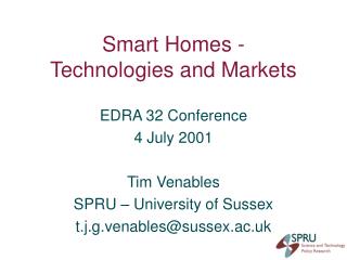 Smart Homes - Technologies and Markets