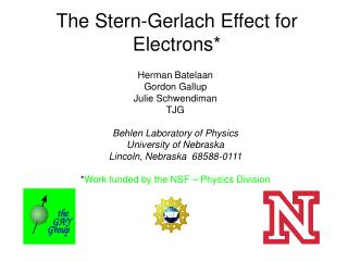 The Stern-Gerlach Effect for Electrons*