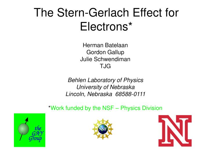 the stern gerlach effect for electrons