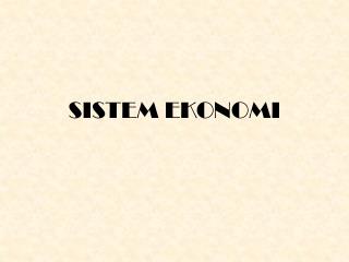 sistem ekonomi
