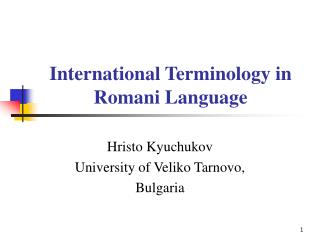 International Terminology in Romani Language