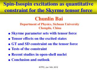 Spin-Isospin excitations as quantitative constraint for the Skyrme tensor force