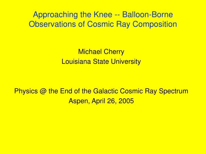 approaching the knee balloon borne observations of cosmic ray composition