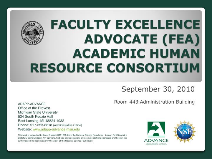 faculty excellence advocate fea academic human resource consortium